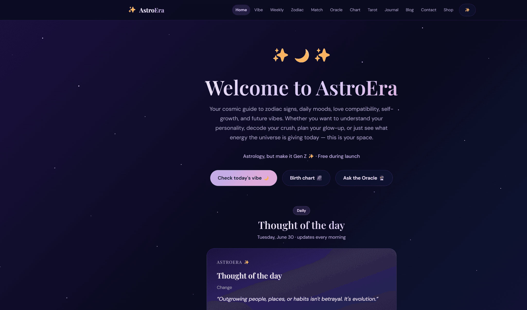 AstroEra website preview