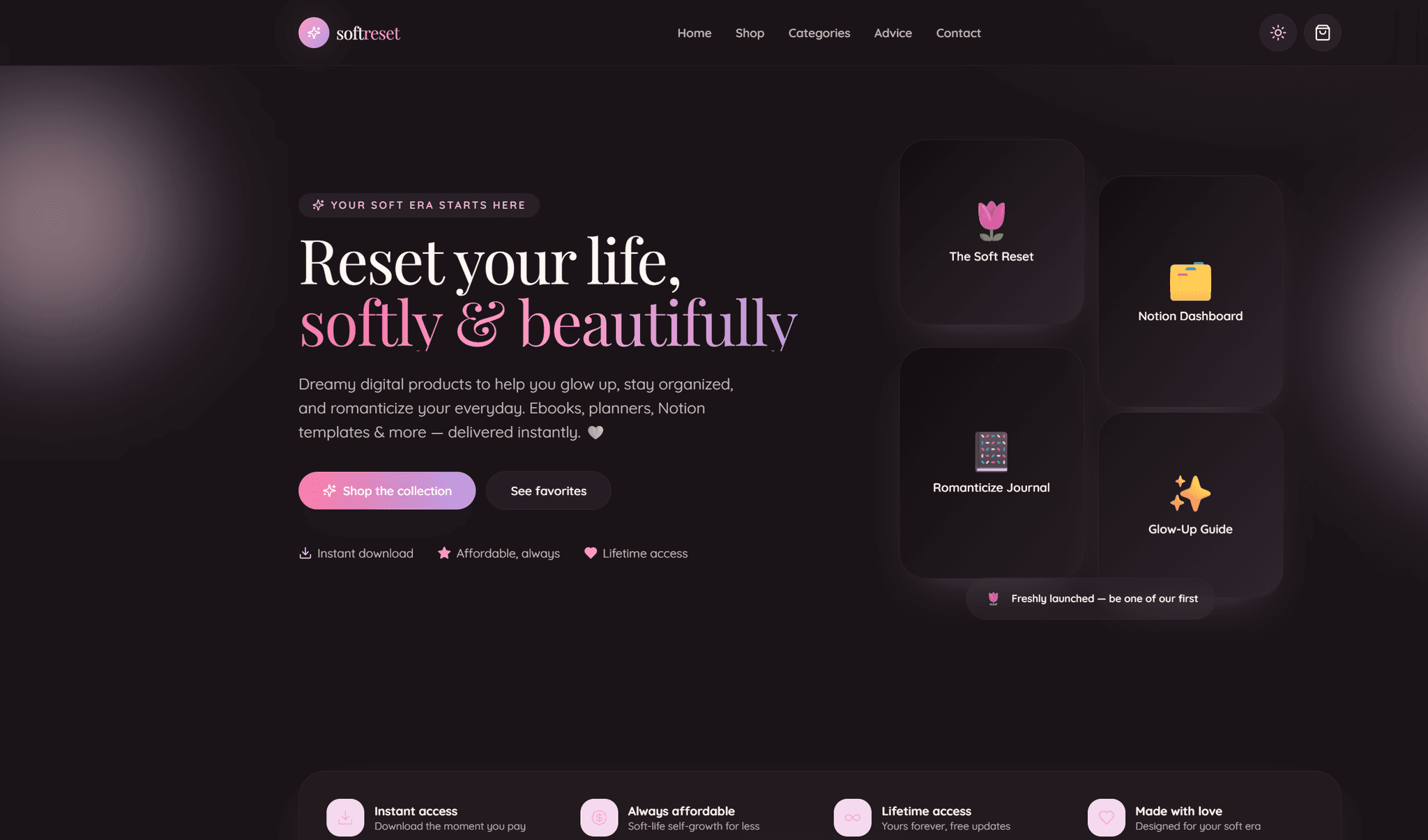 Soft Reset website preview