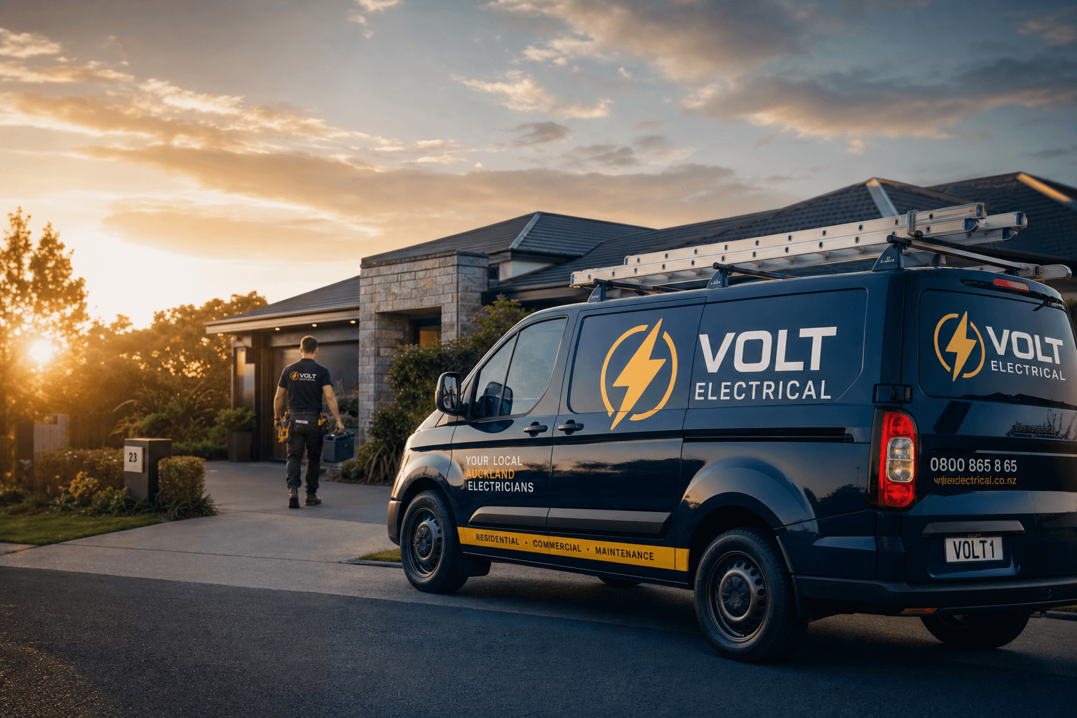 Voltline Electric van on an Auckland street